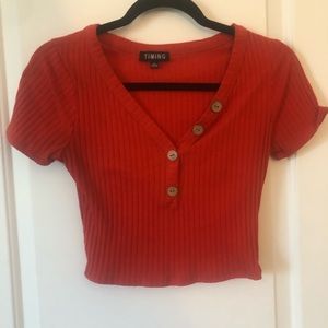 Burnt orange crop top